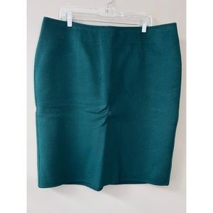Talbots Jewel Green Wool Blend Skirt